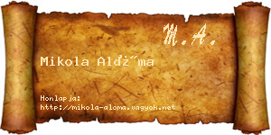 Mikola Alóma névjegykártya
